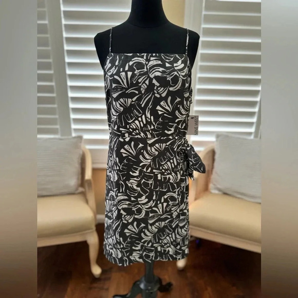 NWT | Nine West | Side-Tie Faux Wrap Mini Dress - Size L - Picture 2 of 6